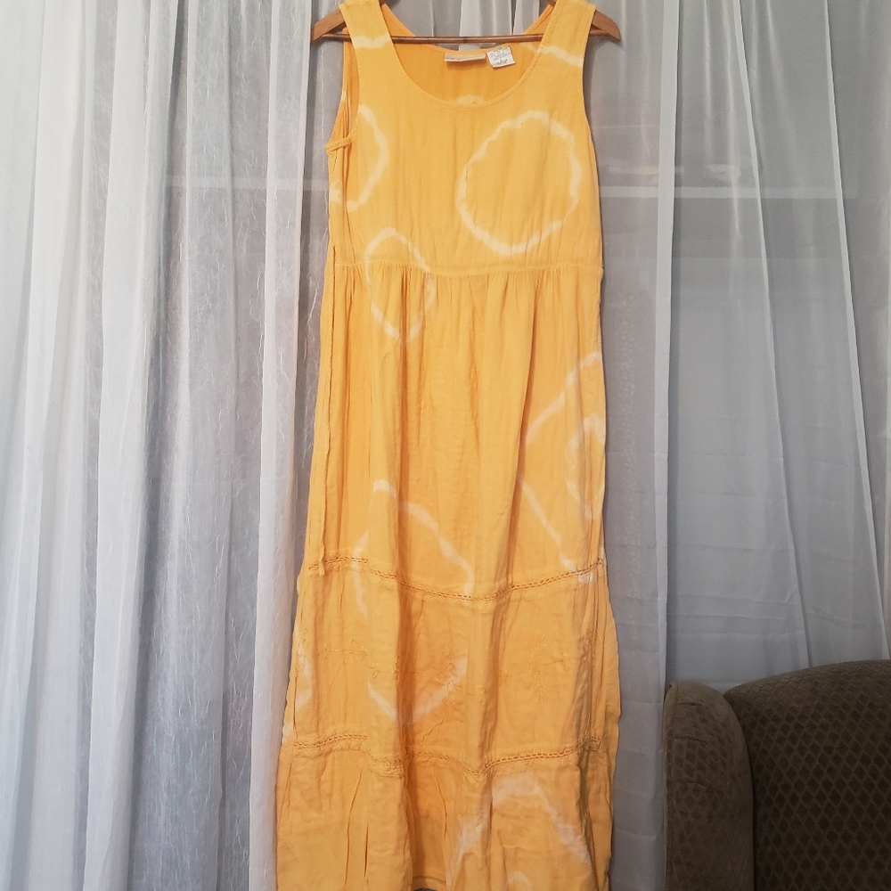 Tie dye embroidered sundress